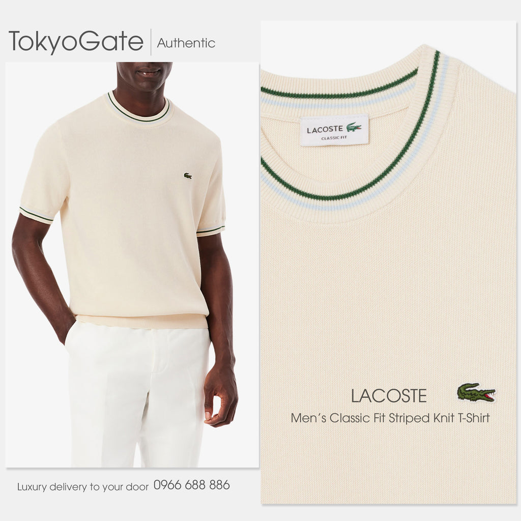Áo len Lacoste AH9301 BPI Striped Knit T-Shirt Classic Fit