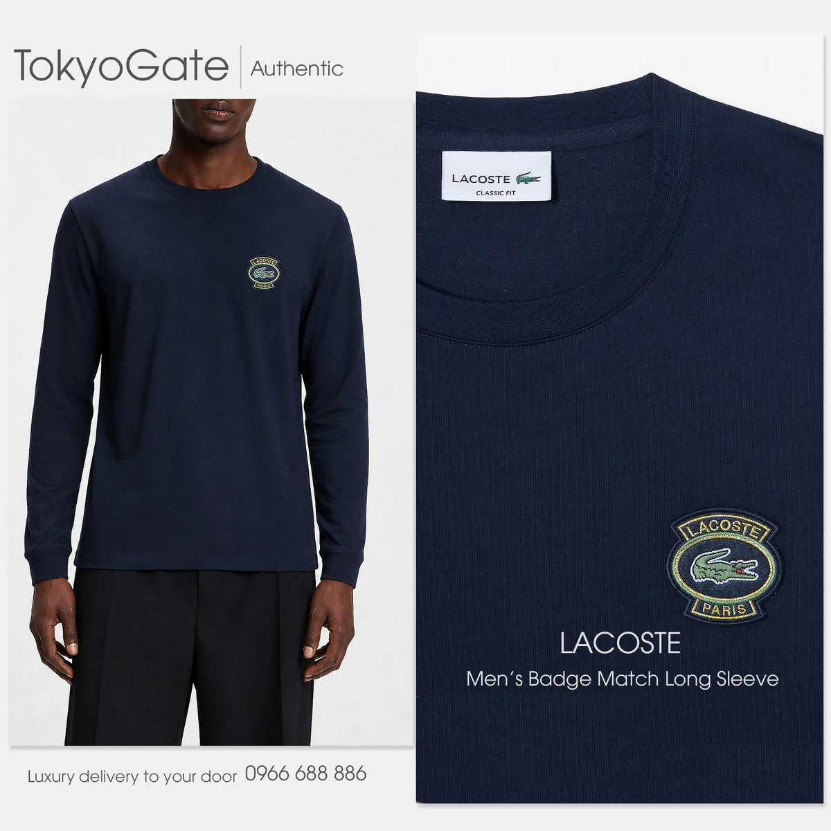 Áo phông Lacoste TH0565 166 Heavyweight Emblem Badge Classic Fit