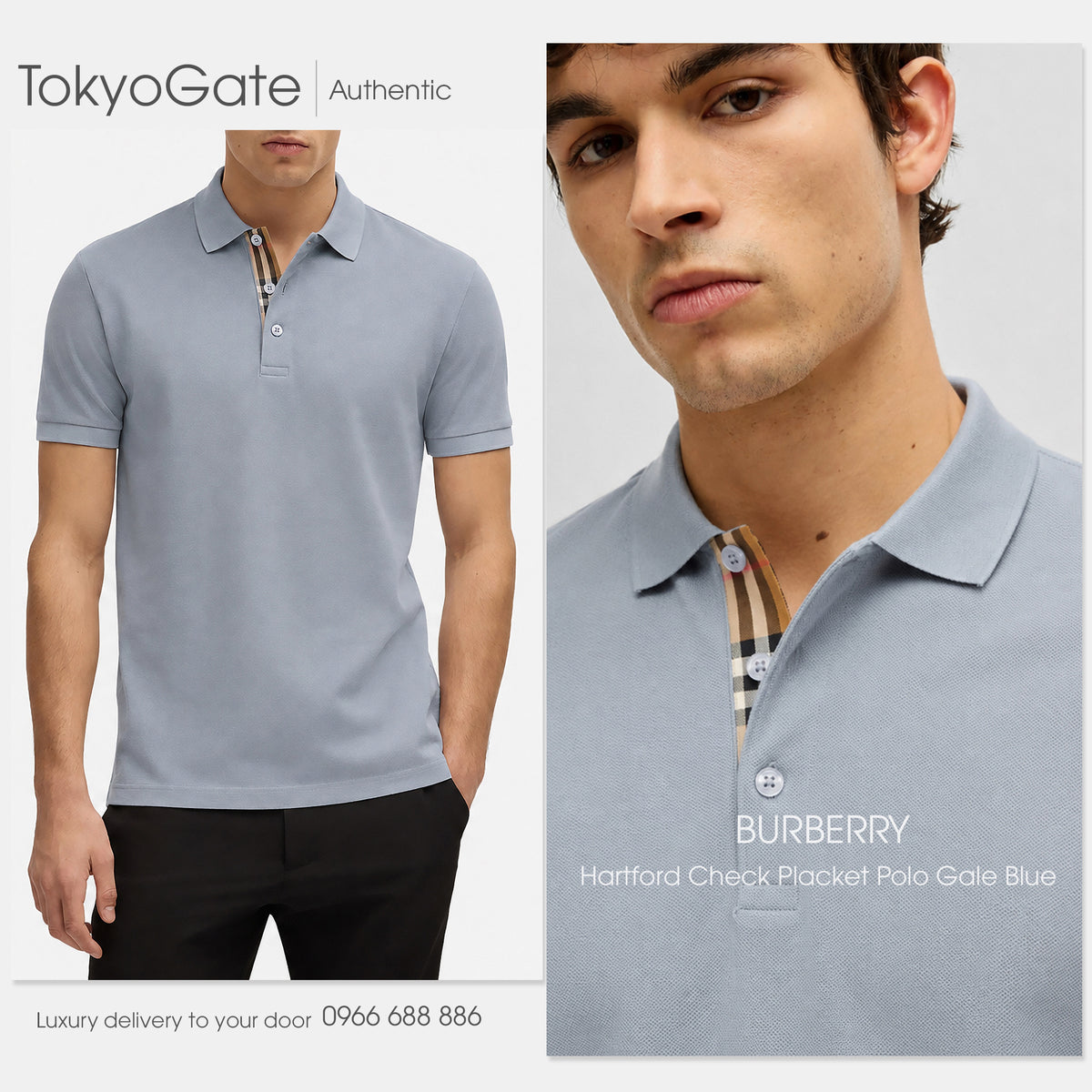 Áo polo Burberry 8112395 Hartford Gale Slim Fit