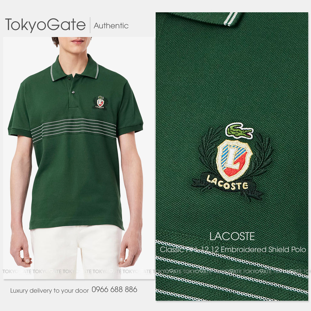 Áo polo Lacoste PH0037 132 Cotton Piqué Light Green Regular Fit Made in France