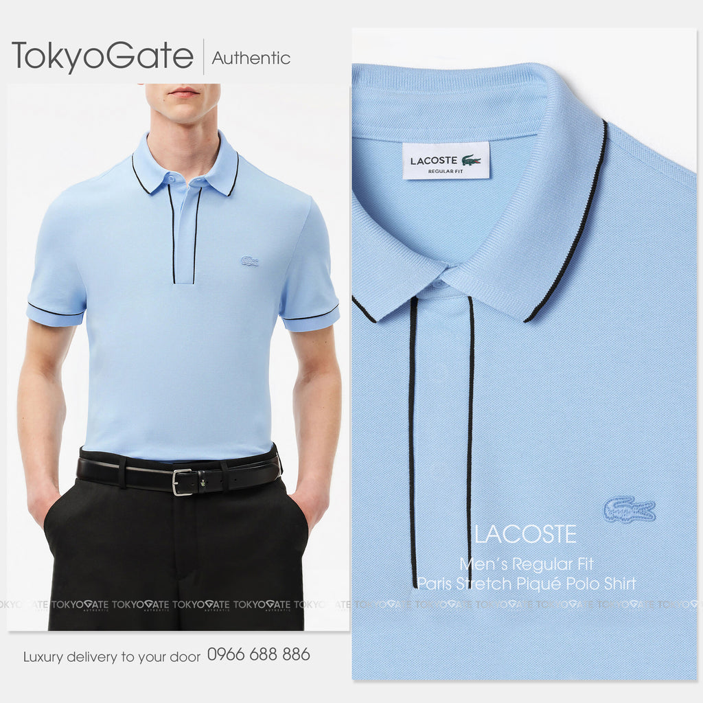 Áo polo Lacoste PH0796 54N HBP Light Blue Regular Fit