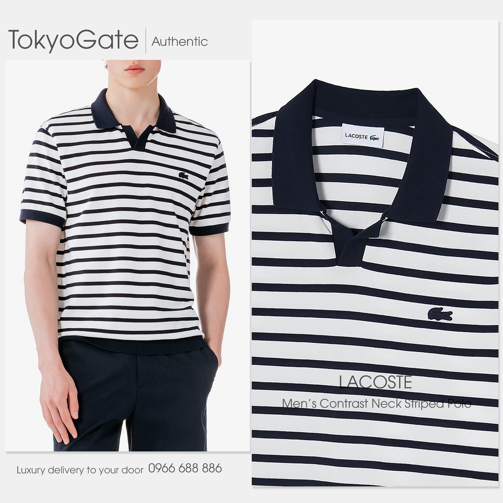 Áo polo Lacoste PH486E 166 Contrast Neck Stripe Regular Fit