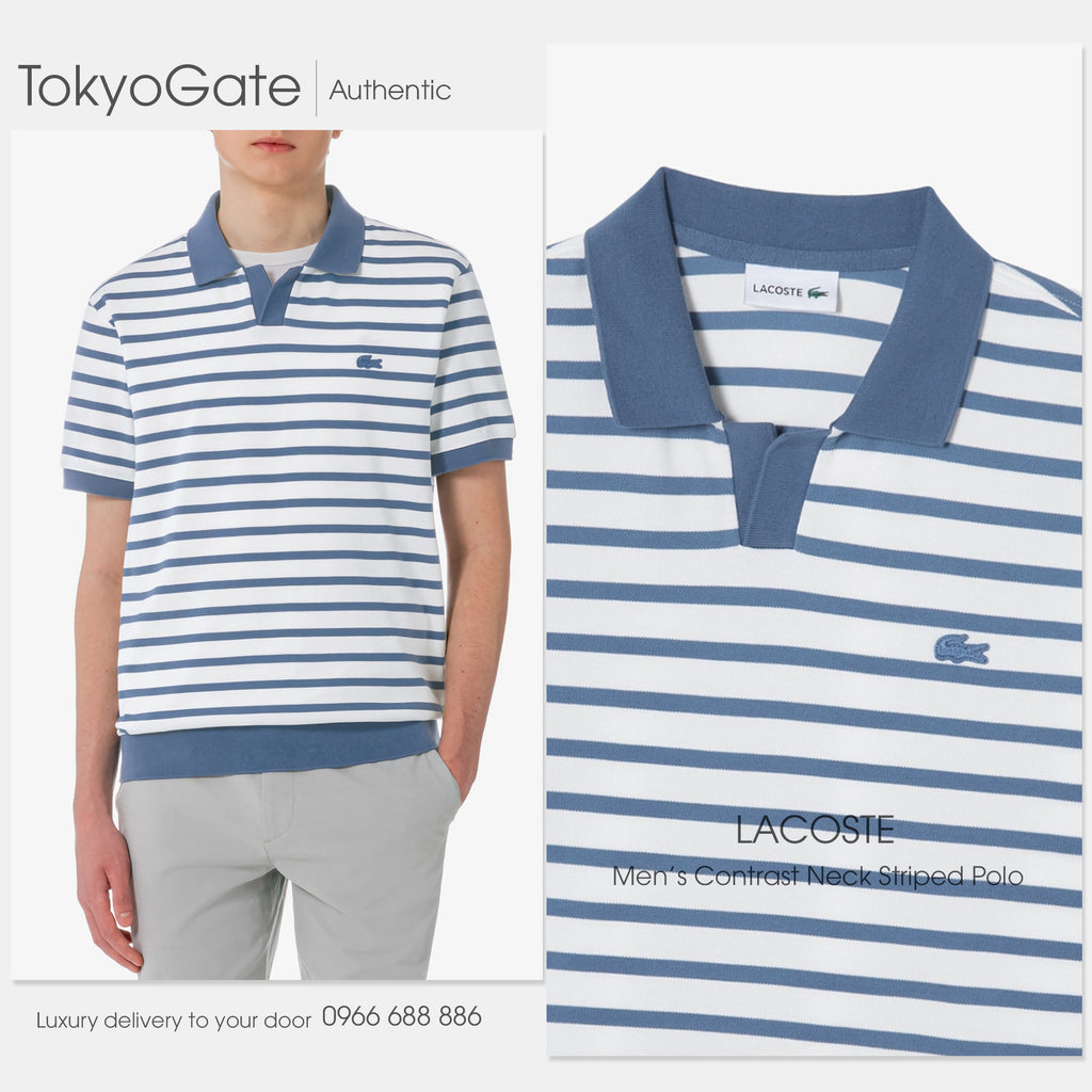 Áo polo Lacoste PH486E 776 Contrast Neck Stripe Regular Fit