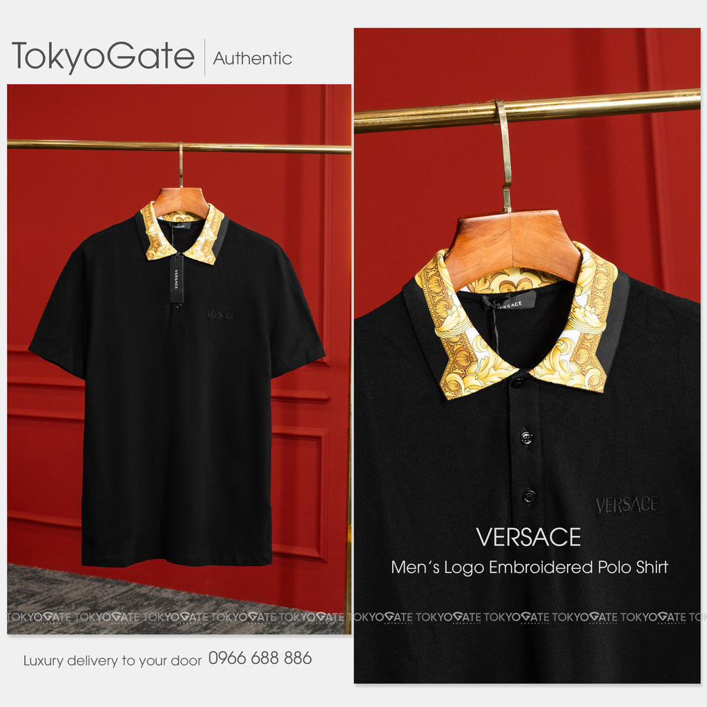 Áo polo Versace 1012260 1A08837 2B130 Black Regular Fit