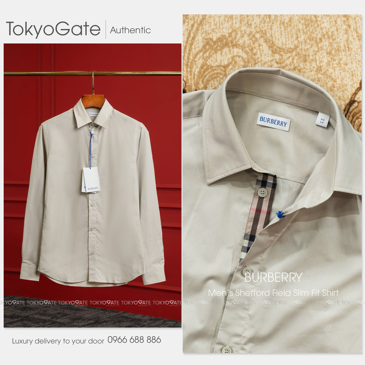 Áo sơ mi Burberry 8121559 Shefford Field Slim Fit