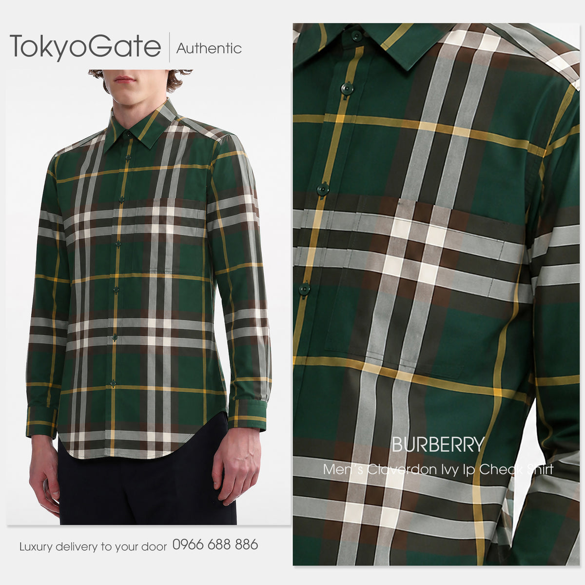 Áo sơ mi Burberry 8121622 Claverdon Ivy IP Check Slim Fit