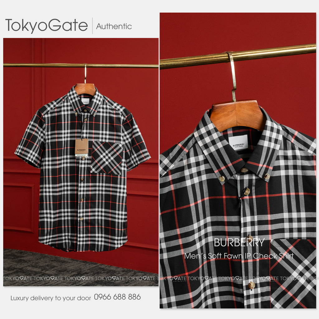 Áo sơ mi Burberry Causey 8073410 Black Check Regular Fit
