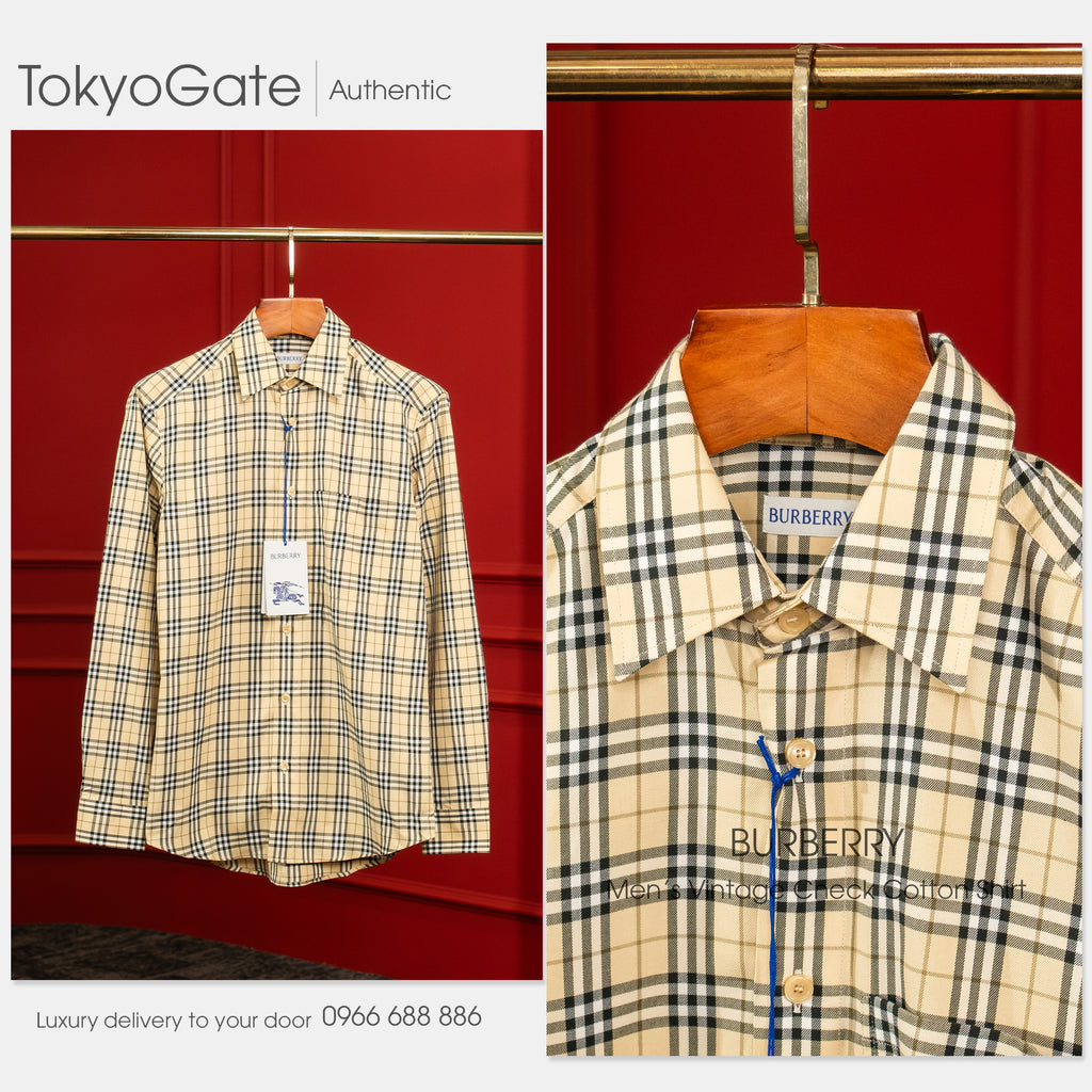 Áo sơ mi Burberry Claverdon 8121628 Archive Beige Slim Fit