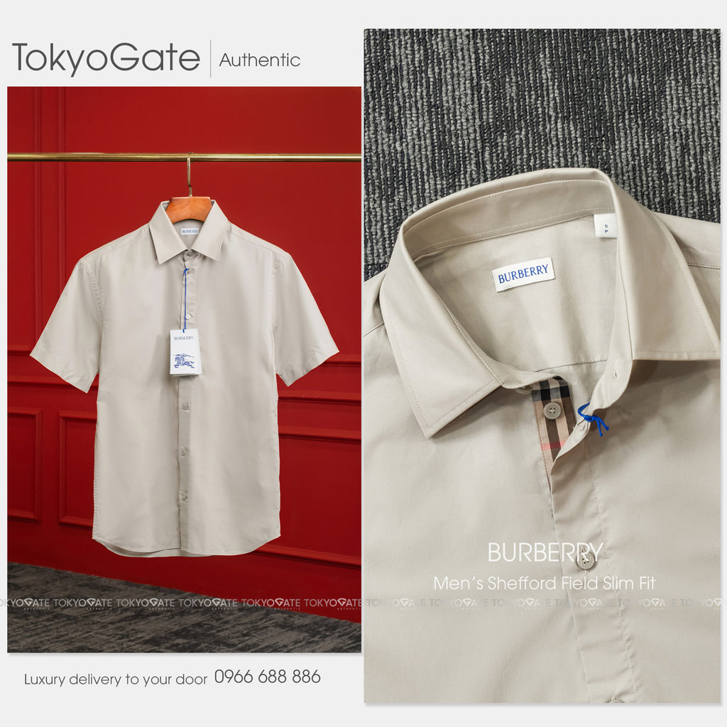 Áo sơ mi Burberry 8121565 SS Shefford Field Slim Fit
