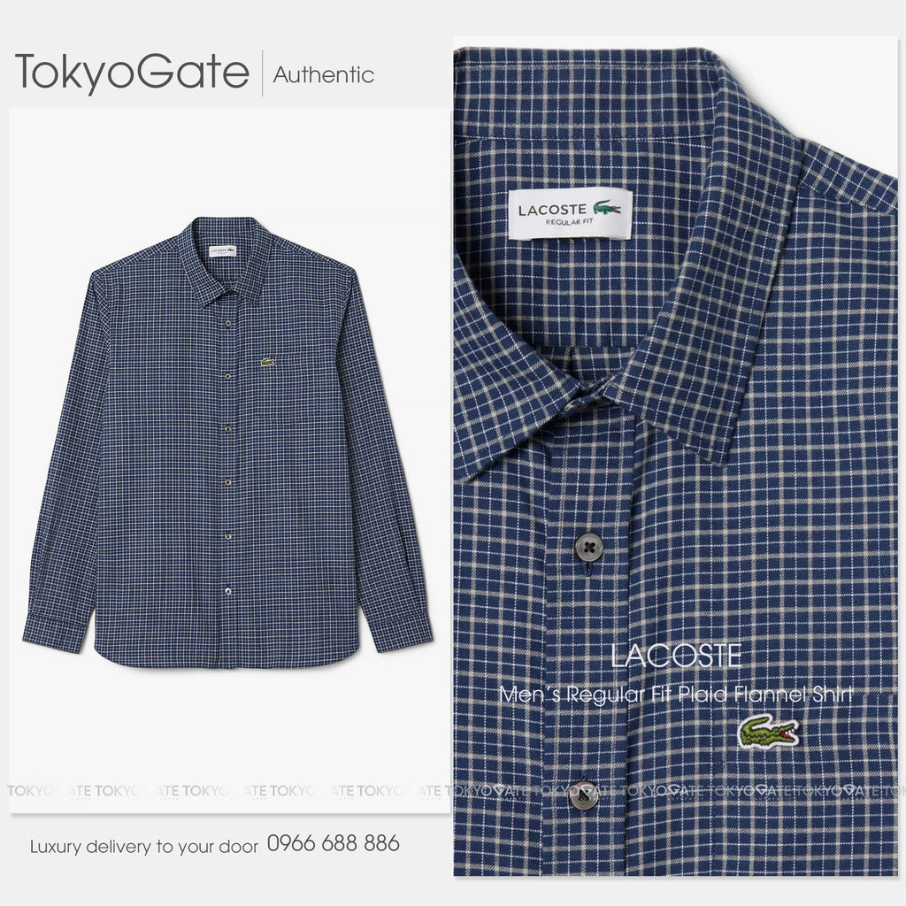 Áo sơ mi Lacoste CH8535 HHW Gingham Check Regular Fit