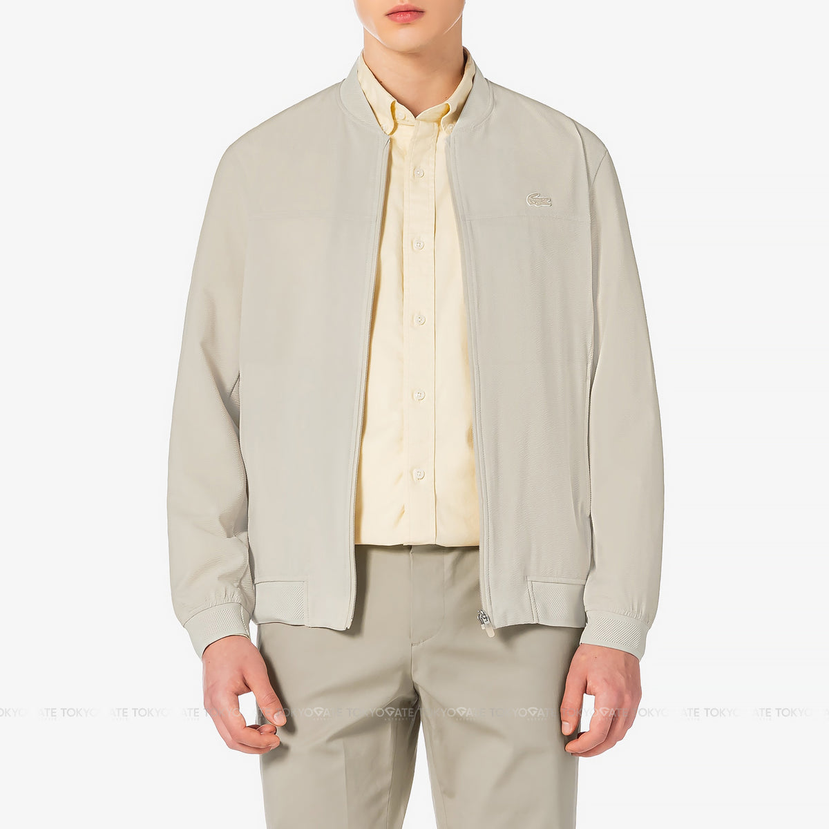 Áo khoác Lacoste BH955E 56G 02S Zip-Up Golf Windbreaker Jacket Beige Regular Fit