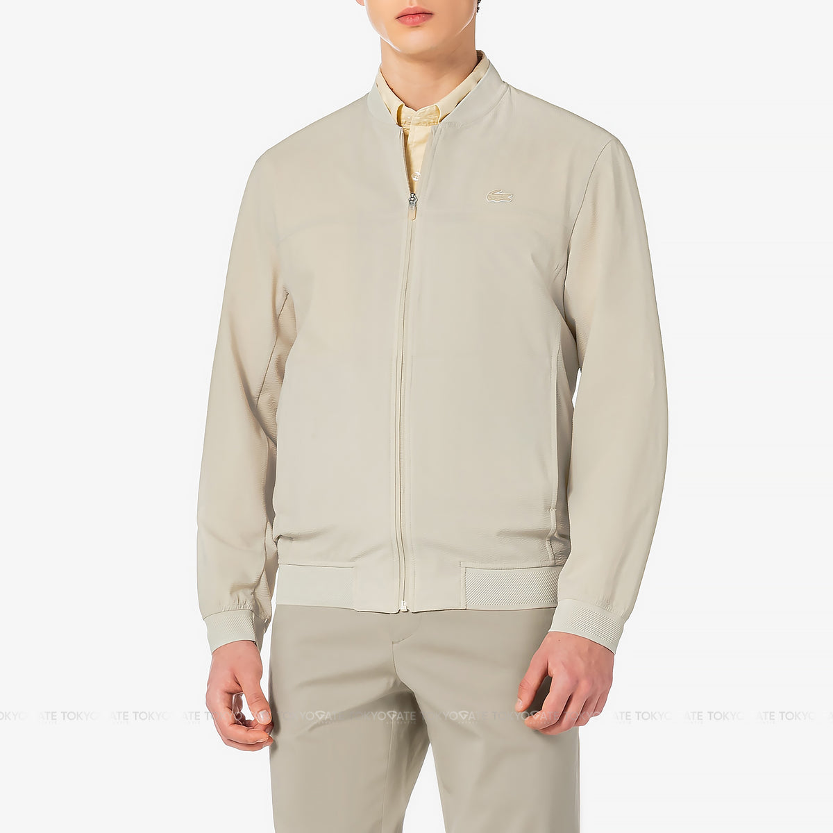 Áo khoác Lacoste BH955E 56G 02S Zip-Up Golf Windbreaker Jacket Beige Regular Fit