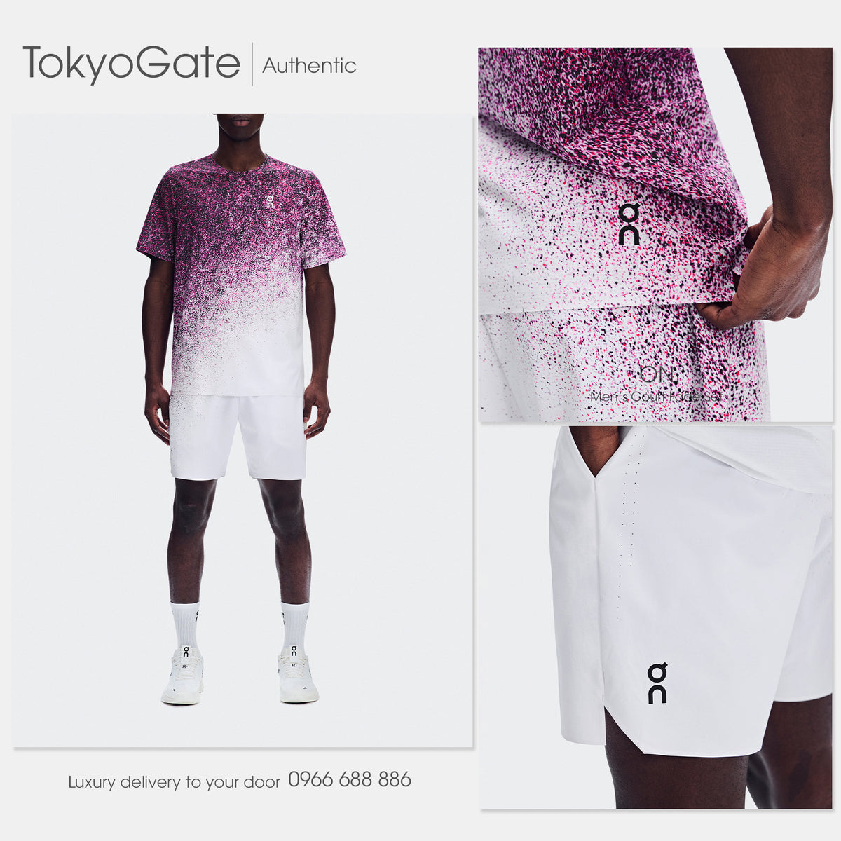 Bộ thể thao On Court-T Fade & 7" Court Shorts Fade Nebula White Regular Fit