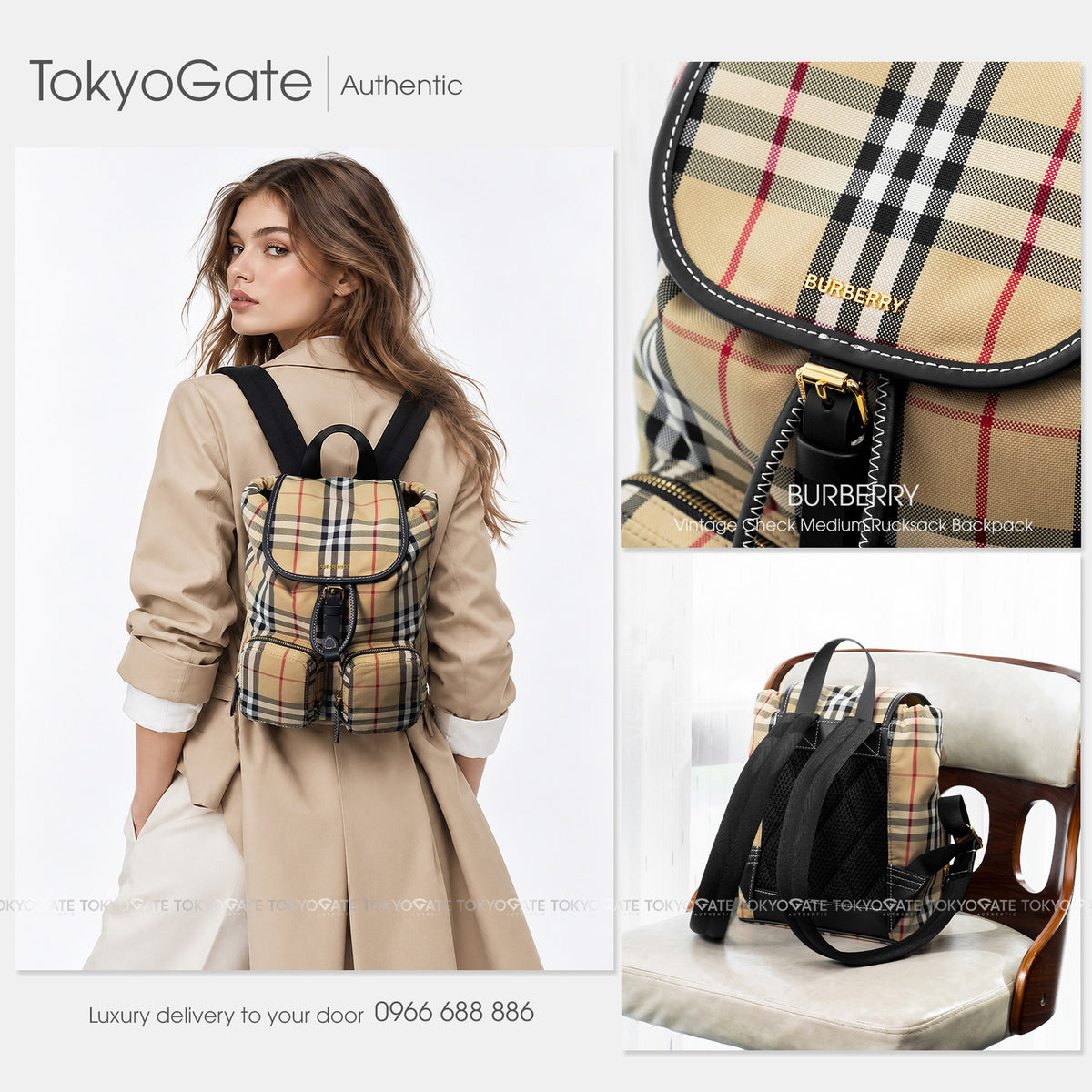 Balo nữ Burberry MN Enfield Hod 81315671 Archive Beige