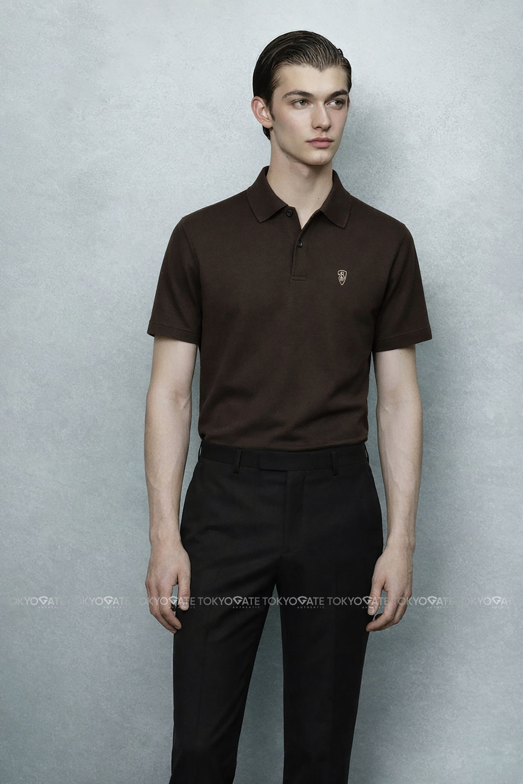 Áo polo Burberry 8099882 B Shield Logo Cotton Polo Shadow Slim Fit