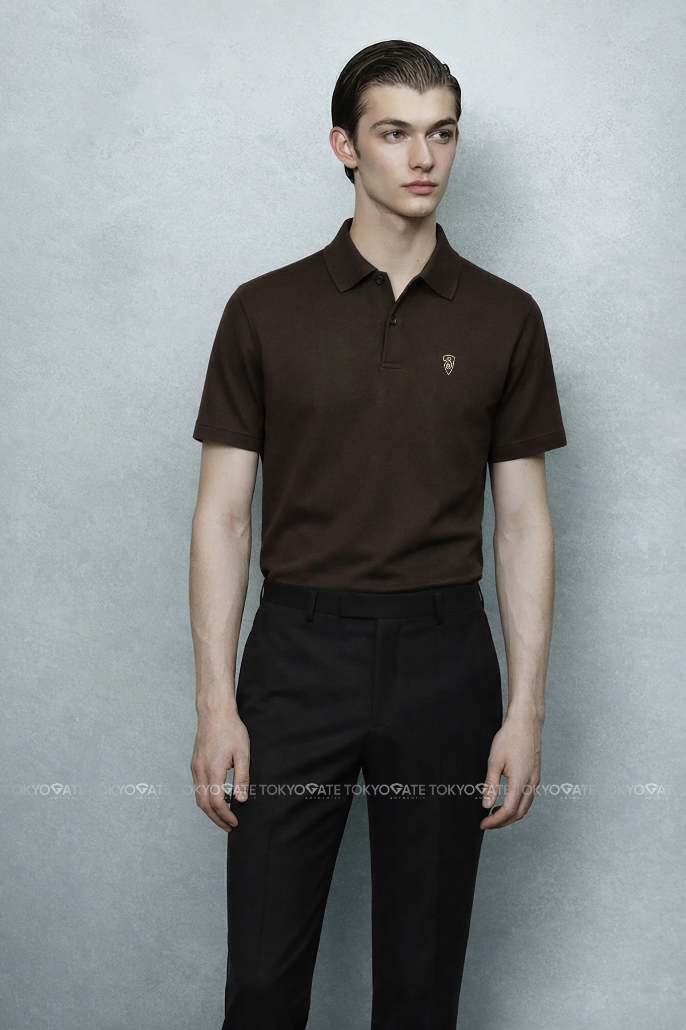 Áo polo Burberry 8099882 B Shield Logo Cotton Polo Shadow Slim Fit