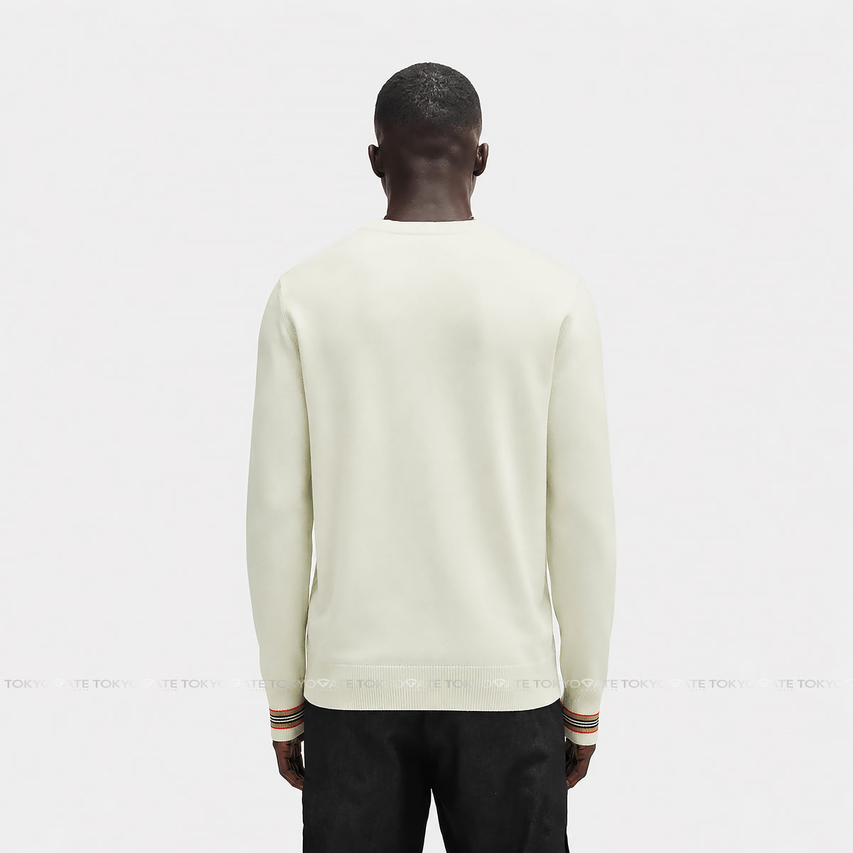 Áo len Burberry 8104406 Paradise Icon Stripe Fine Wool Knit Pistachio