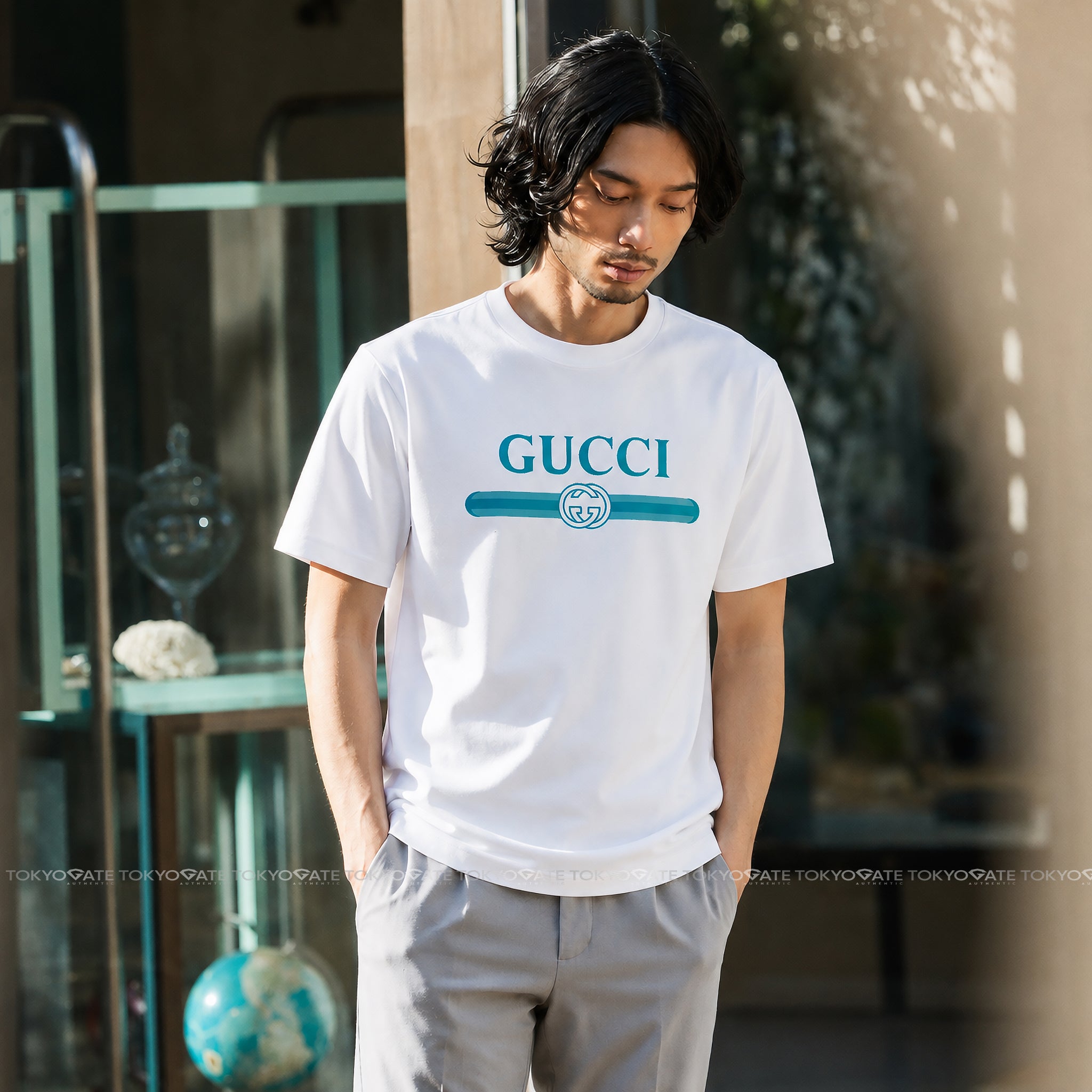 Áo phông Gucci 837959 XJHJR 9692 Cotton Jersey T-Shirt White Regular Fit