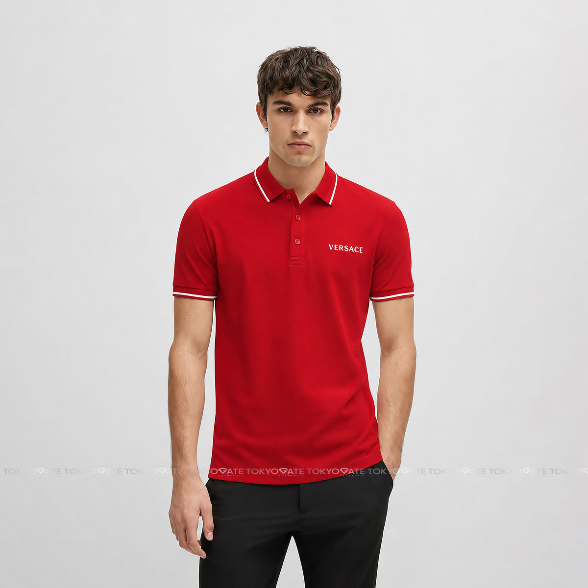Áo polo Versace A83397S A231377 Red Regular Fit