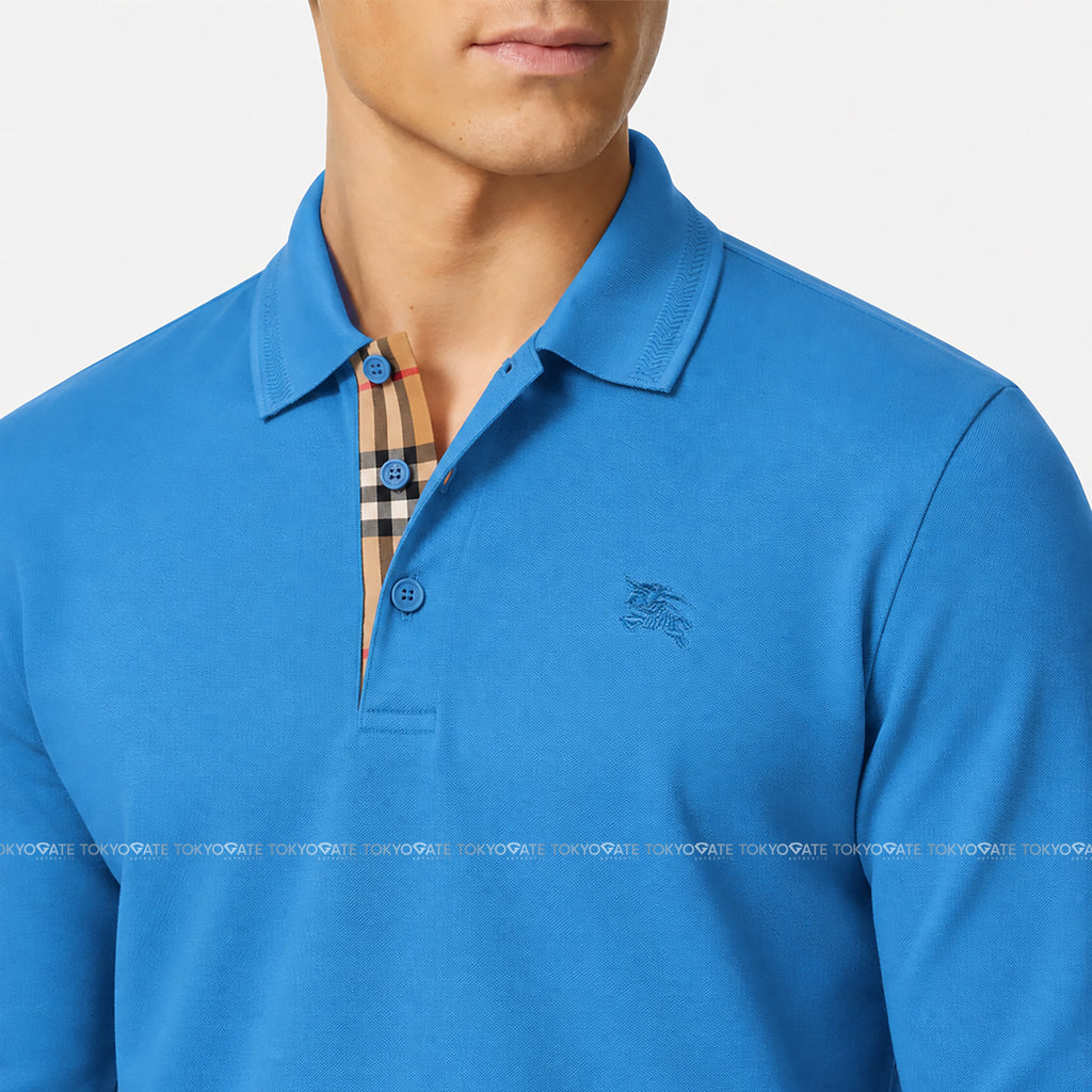 Áo polo Burberry 8075487 Eddie EKD Vivid Cobalt Slim Fit