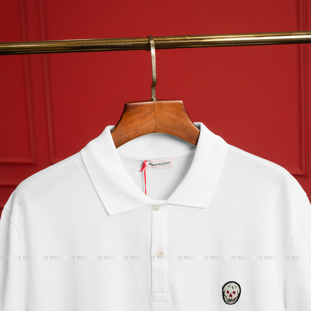Áo polo Alexander McQueen 622106 QQX33 9000 White Regular Fit