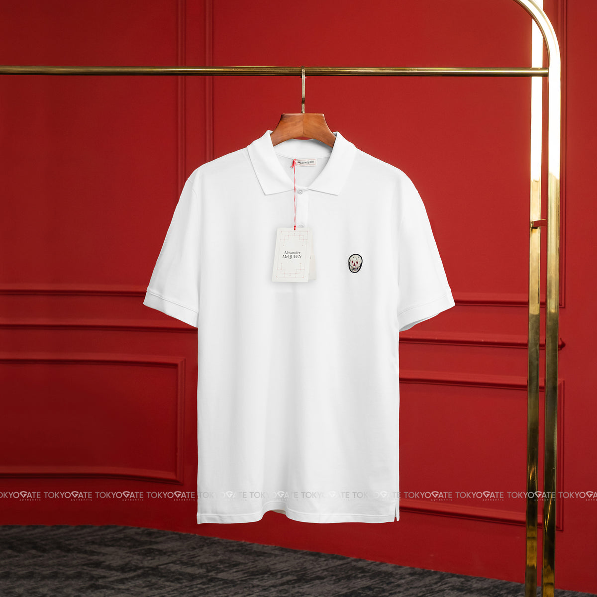 Áo polo Alexander McQueen 622106 QQX33 9000 White Regular Fit