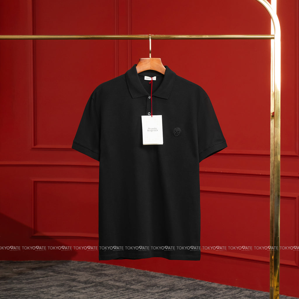 Áo polo Alexander McQueen 622106 QQX33 1000 Black Regular Fit