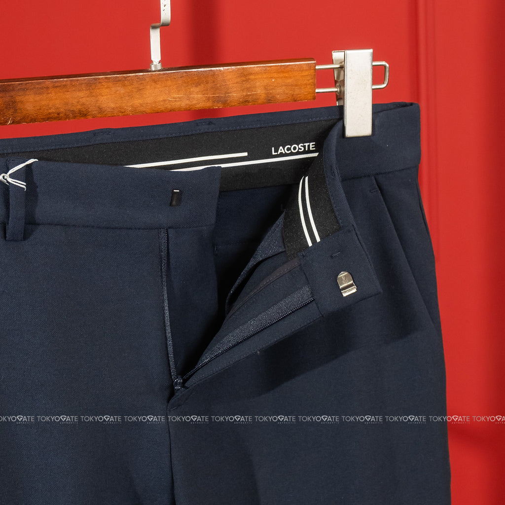 Quần âu Lacoste HH094E HDE Cotton Gabardine Chino Trousers Navy Regular Fit