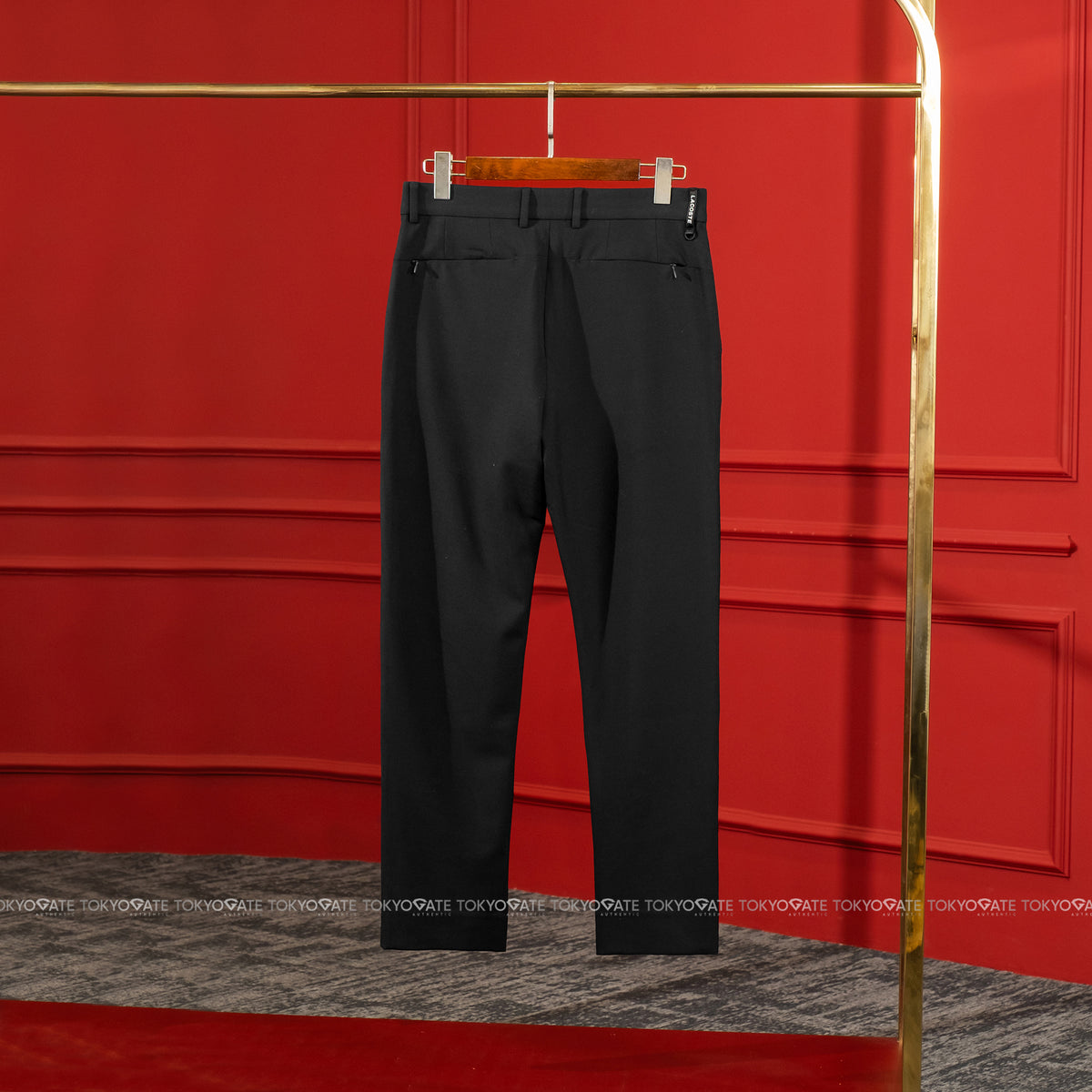 Quần âu Lacoste HH094E 031 Cotton Gabardine Chino Trousers Black Regular Fit