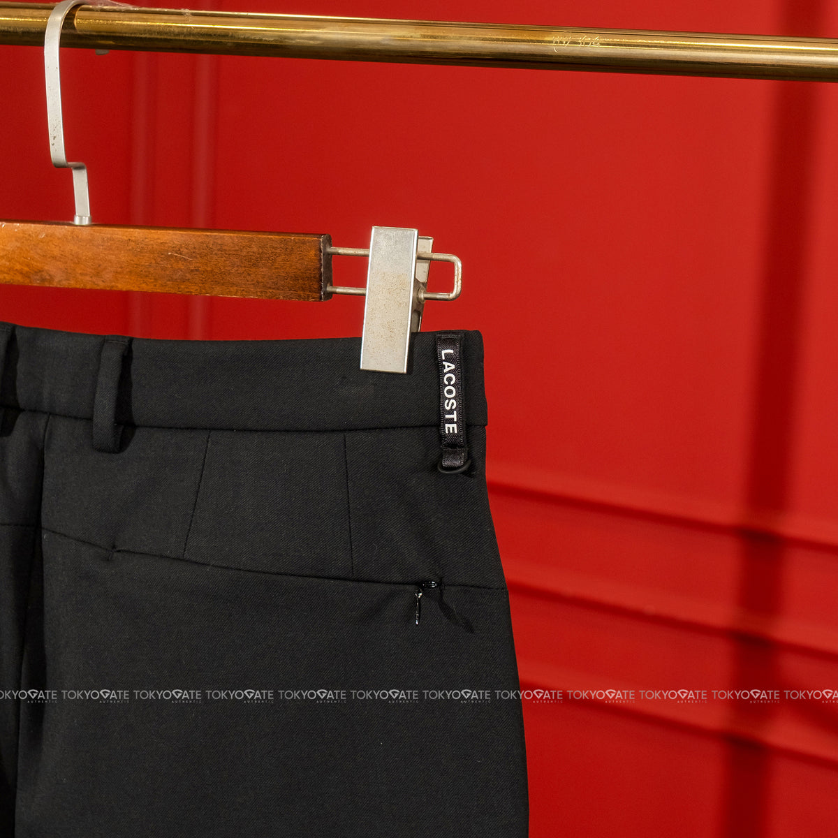 Quần âu Lacoste HH094E 031 Cotton Gabardine Chino Trousers Black Regular Fit