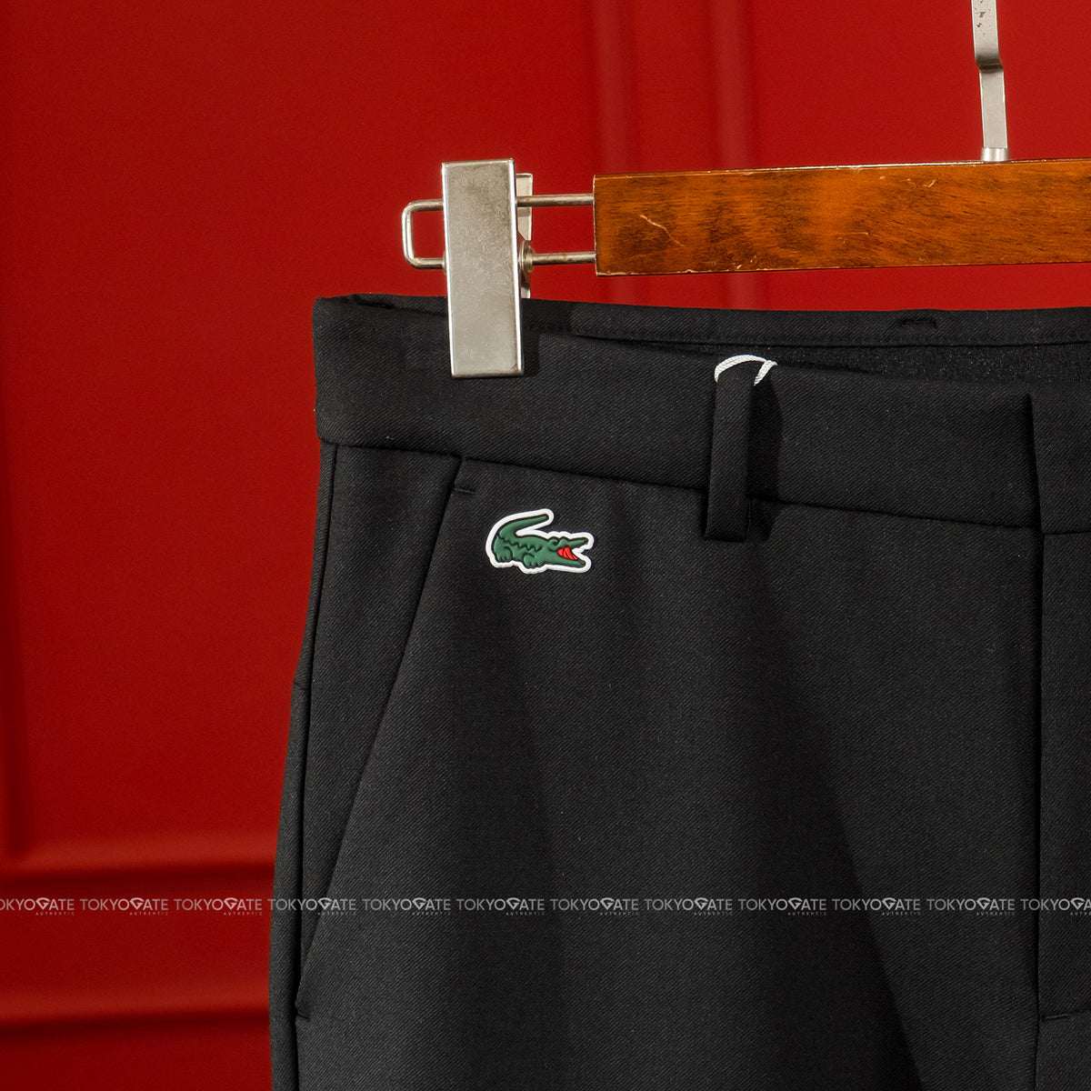 Quần âu Lacoste HH094E 031 Cotton Gabardine Chino Trousers Black Regular Fit