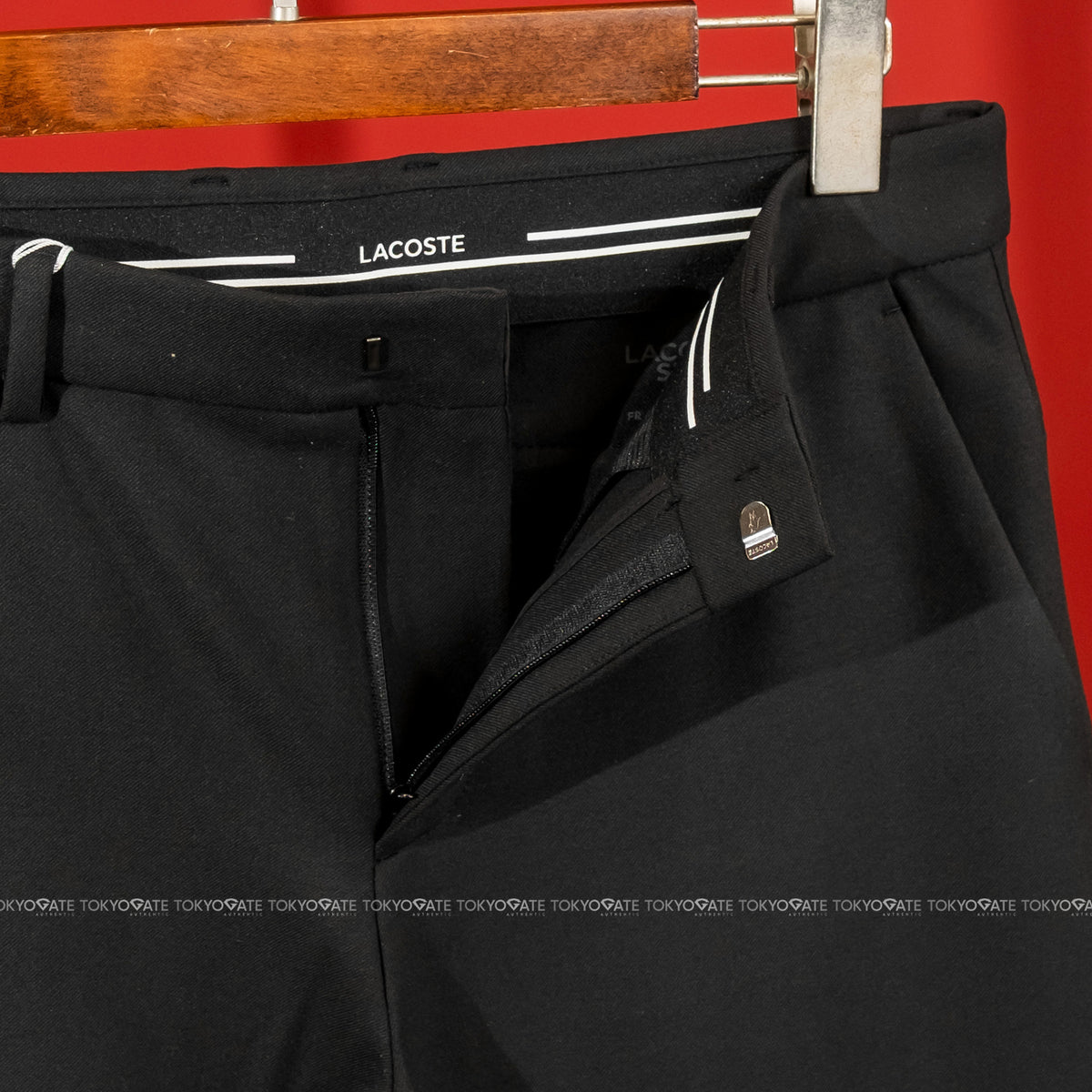 Quần âu Lacoste HH094E 031 Cotton Gabardine Chino Trousers Black Regular Fit