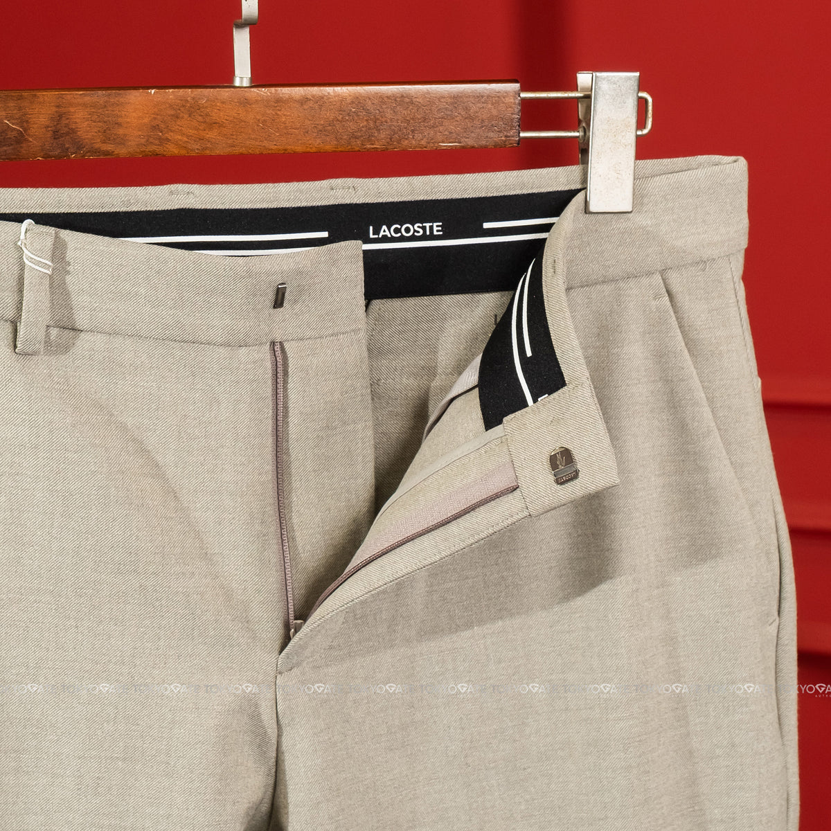 Quần âu Lacoste HH094E CCA Cotton Gabardine Chino Trousers Grey Regular Fit