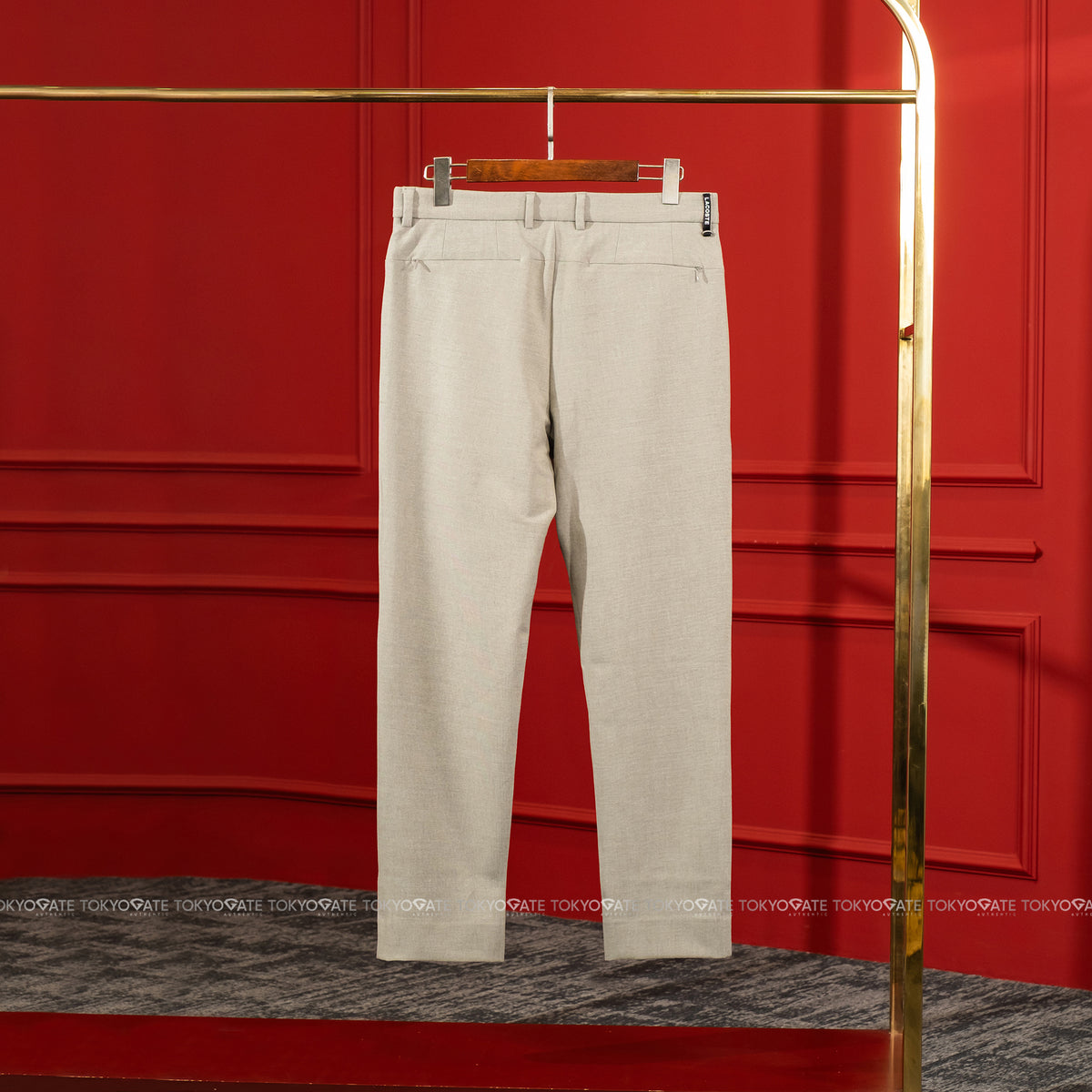 Quần âu Lacoste HH094E CCA Cotton Gabardine Chino Trousers Grey Regular Fit