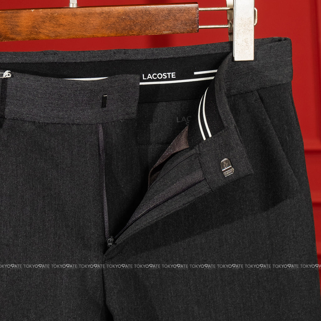 Quần âu Lacoste HH094E 050 Cotton Gabardine Chino Trousers Navy Regular Fit