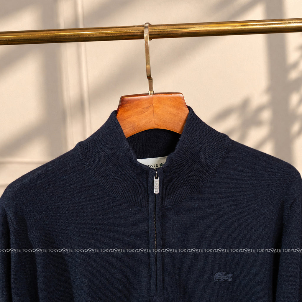 Áo len Lacoste AH305E HDE Half-Zip Pullover Dark Navy Regular Fit