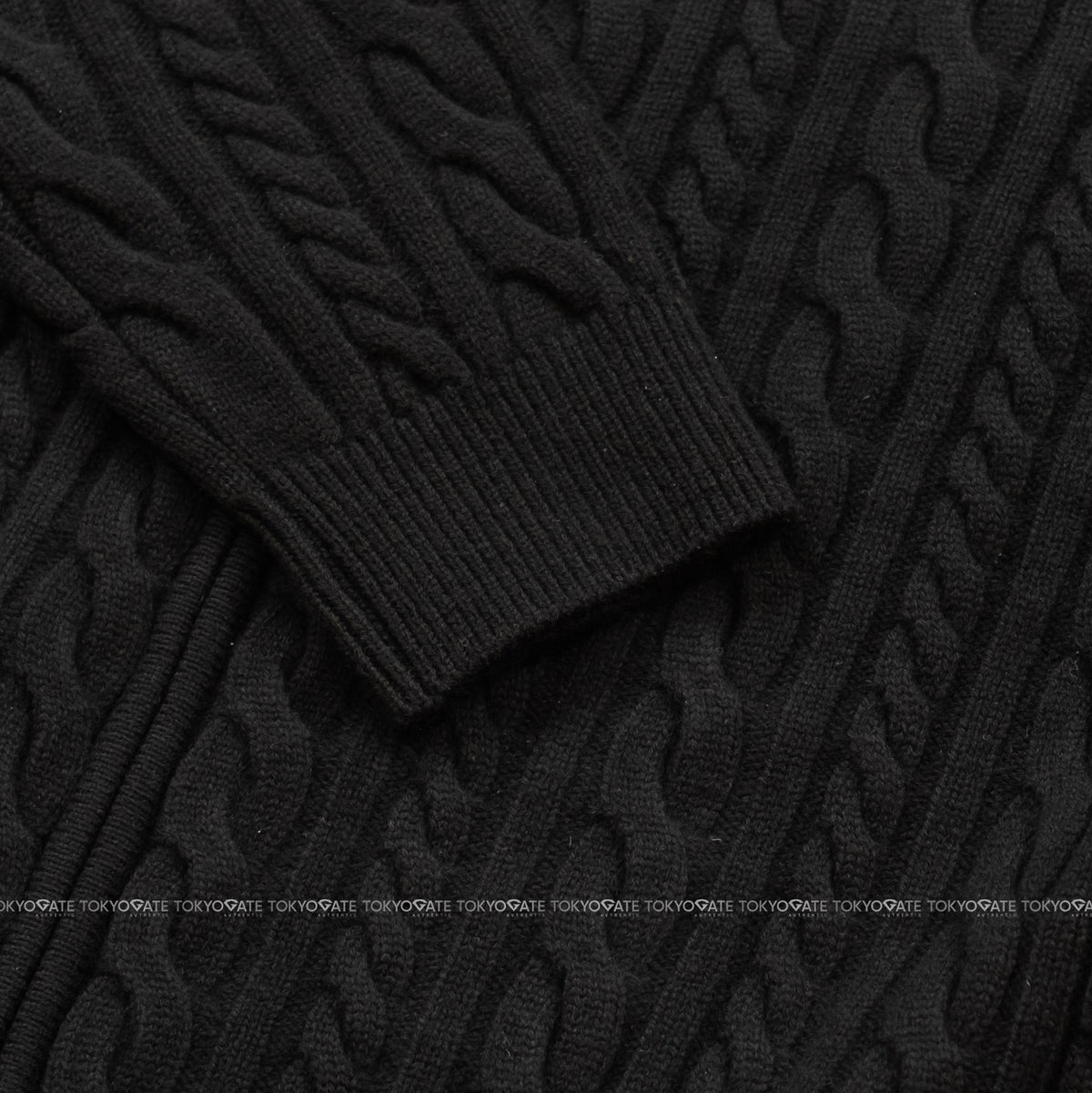 Áo khoác Lacoste AH302E 031 Cable-Knit Zip-Up Cardigan Black Regular Fit