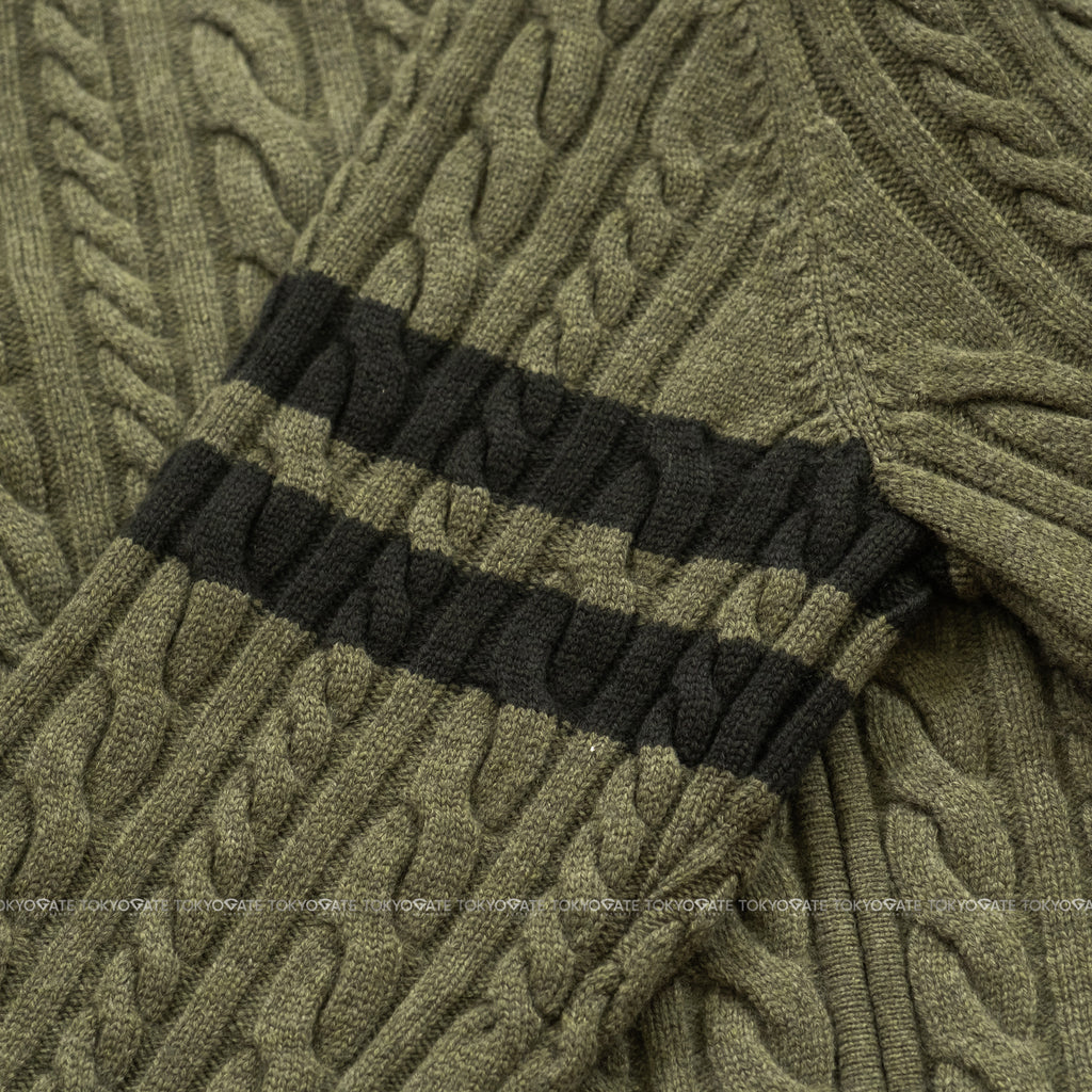 Áo khoác Lacoste AH302E BMY Cable-Knit Zip-Up Cardigan Dark Green Regular Fit