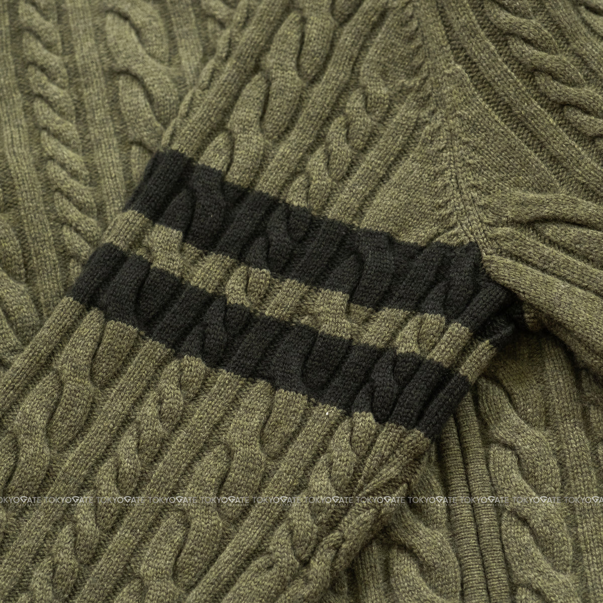 Áo khoác Lacoste AH302E BMY Cable-Knit Zip-Up Cardigan Dark Green Regular Fit