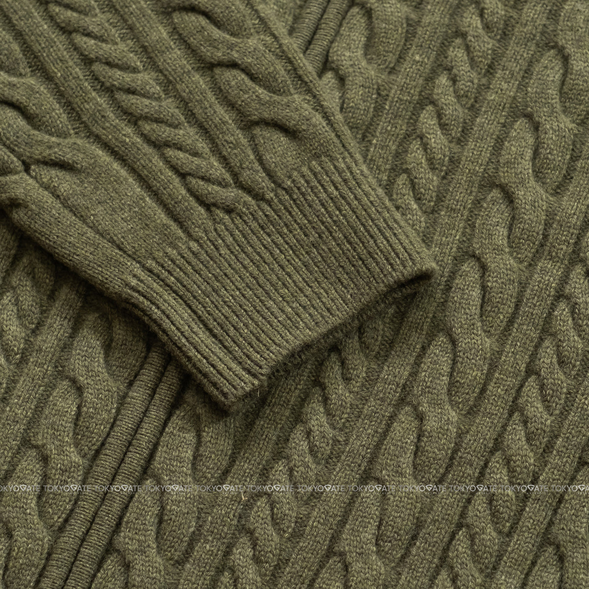 Áo khoác Lacoste AH302E BMY Cable-Knit Zip-Up Cardigan Dark Green Regular Fit