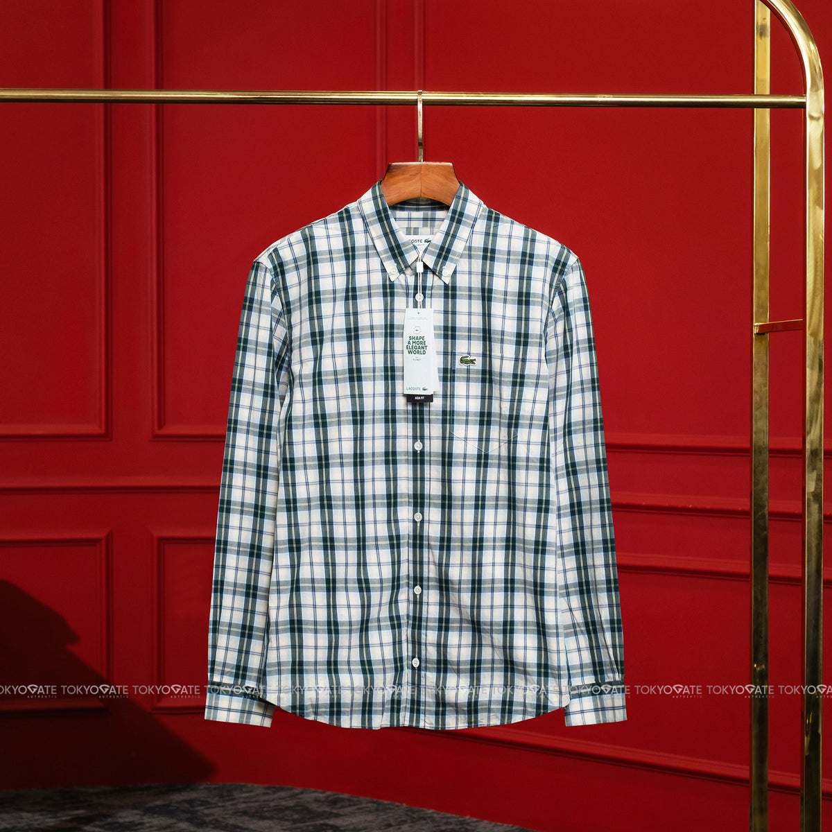 Áo sơ mi Lacoste CH8507 X0N Plaid Poplin Shirt Multi Green Regular Fit