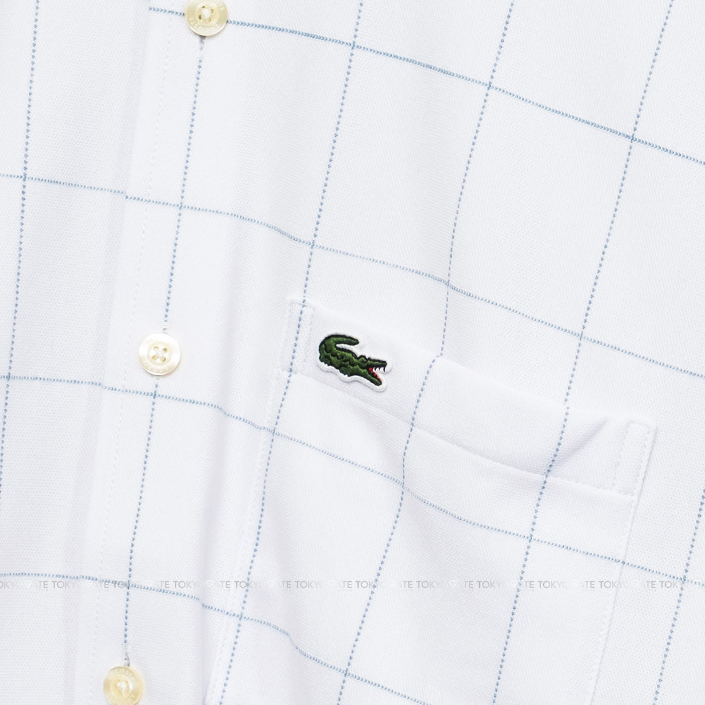 Áo sơ mi Lacoste LS CH6416 HD9 Graph Check Jersey Button-Down Shirt White Regular Fit