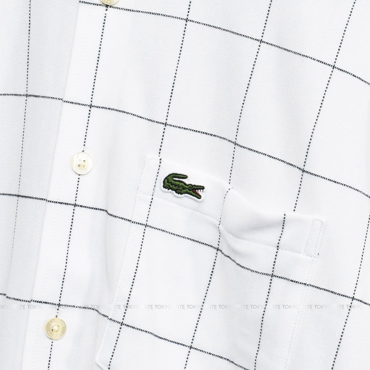 Áo sơ mi Lacoste LS CH6416 031 Graph Check Jersey Button-Down Shirt White Regular Fit