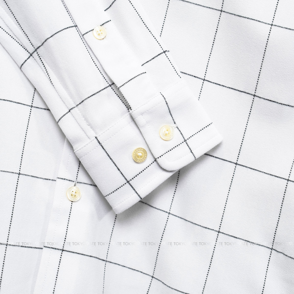 Áo sơ mi Lacoste LS CH6416 031 Graph Check Jersey Button-Down Shirt White Regular Fit