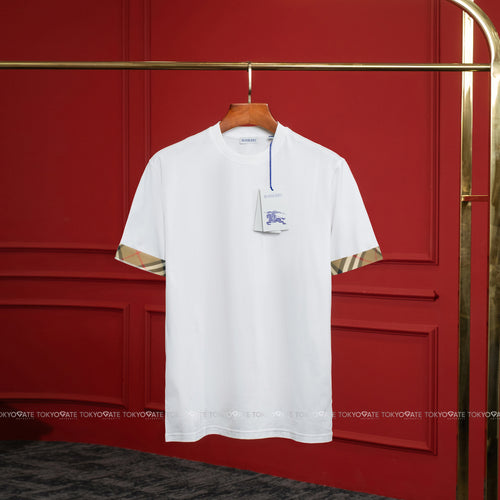 Áo phông Burberry 8104281 Ellison Check Tri White Regular Fit