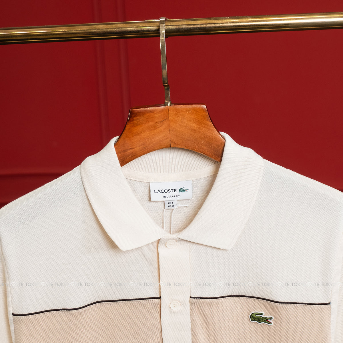 Áo polo Lacoste SS PH0895 3RR Colorblock Beige Regular Fit