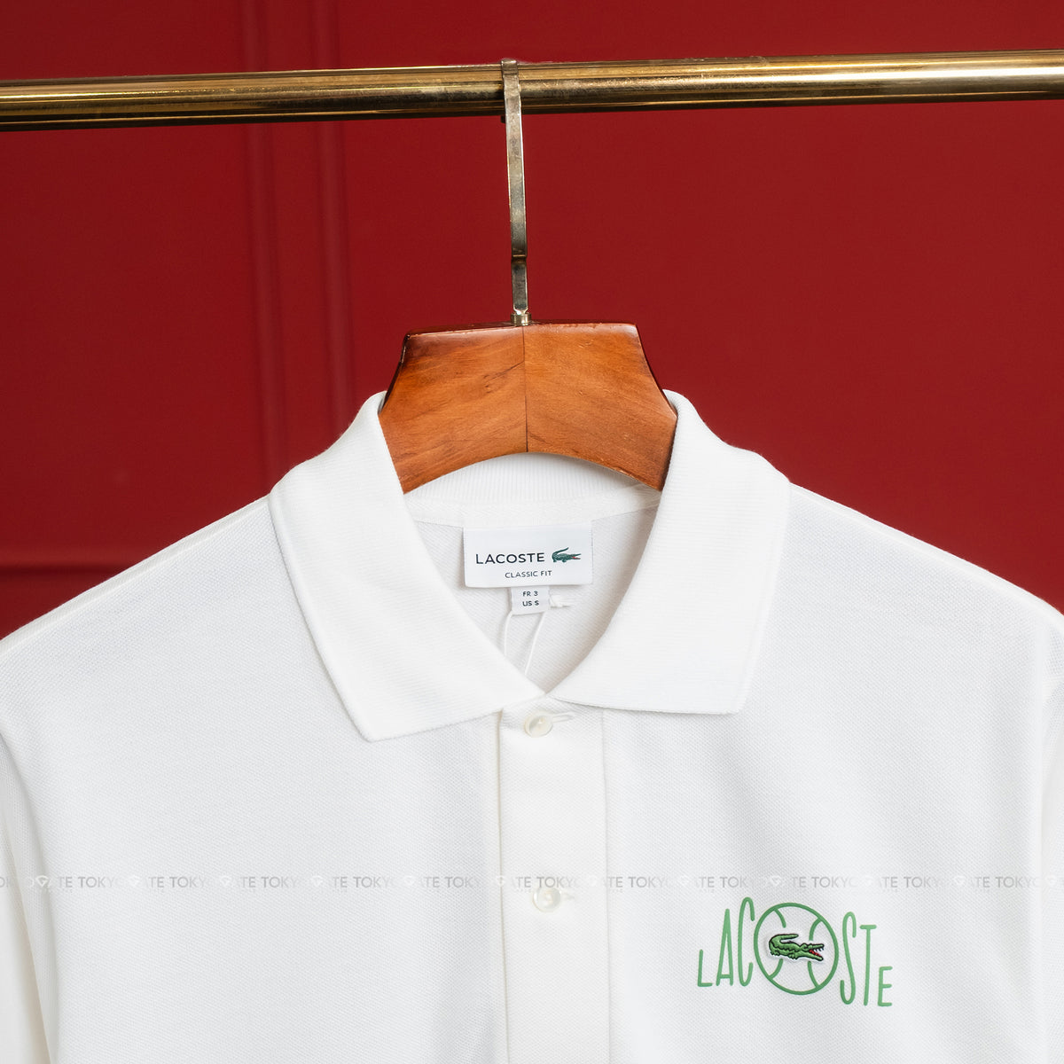 Áo polo Lacoste PH2080 70V Graphic Branding Petit Piqué White Classic Fit