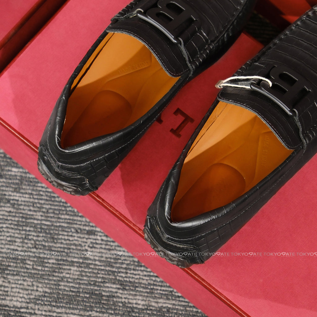 Giày Bally Pilatus Driving Shoes Black Calf Leather