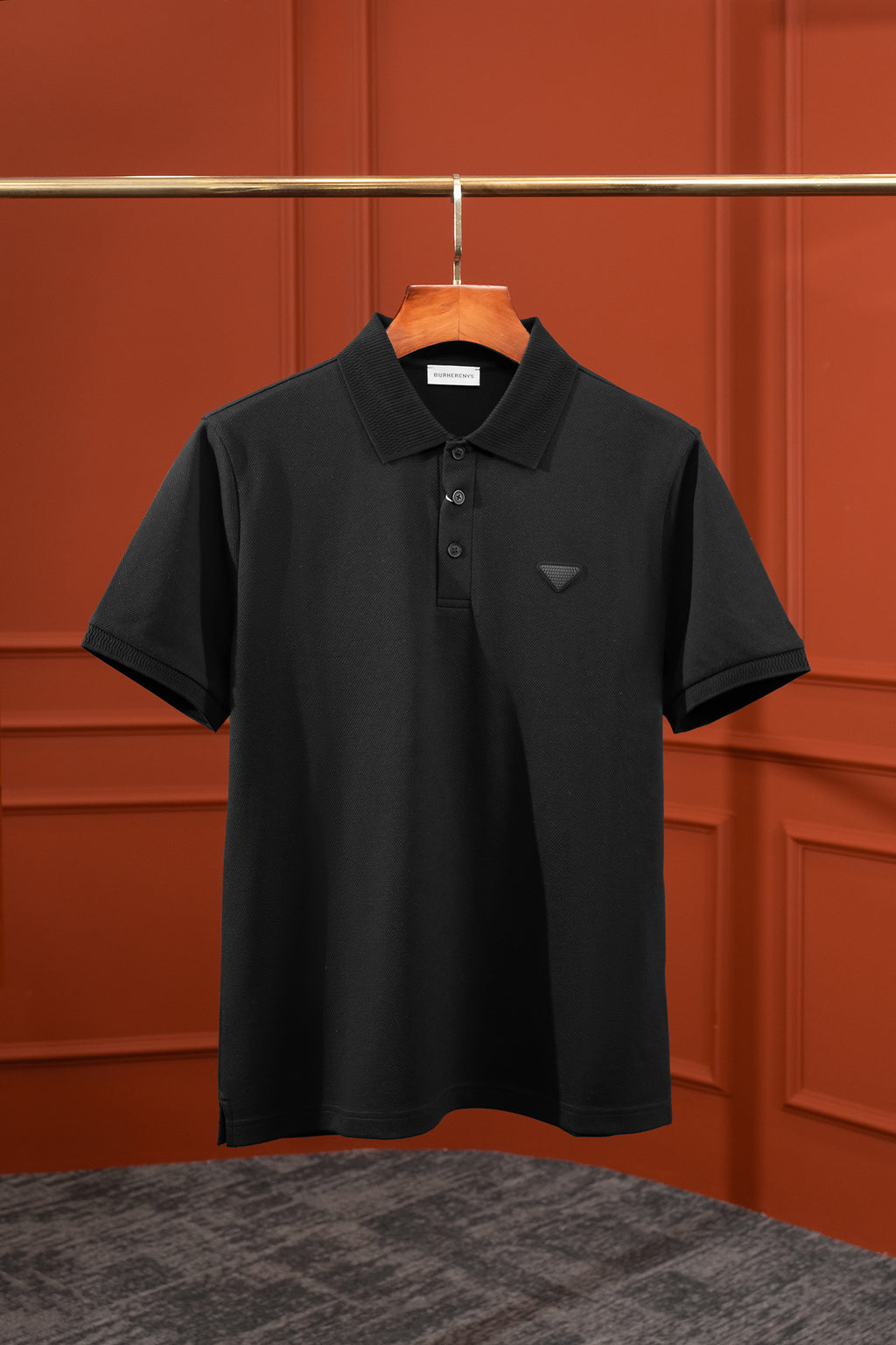 Áo polo Burherenys Mulberry Silk Blend 68320 Black Regular Fit