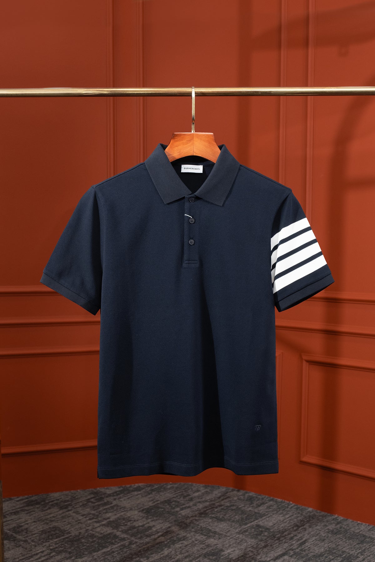 Áo polo Burherenys Cotton Stretch 88304 Seal Navy Regular Fit
